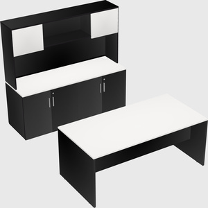 Parallel desk with credenza