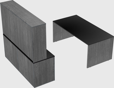Parallel desk with credenza