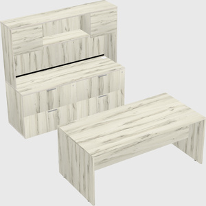 Parallel desk with credenza