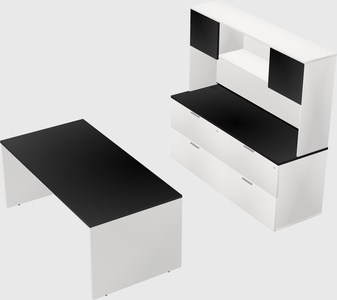 Parallel desk with credenza
