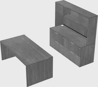 Parallel desk with credenza