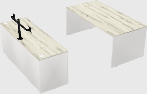 Parallel desk with credenza
