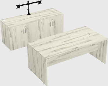 Parallel desk with credenza