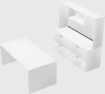 Parallel desk with credenza