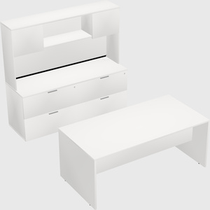 Parallel desk with credenza