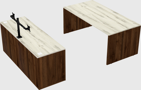 Parallel desk with credenza