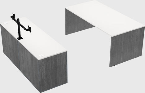 Parallel desk with credenza