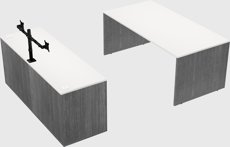 Parallel desk with credenza