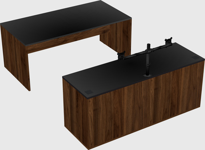 Parallel desk with credenza