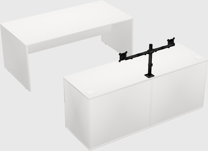 Parallel desk with credenza