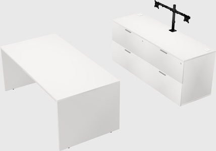 Parallel desk with credenza