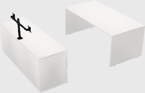 Parallel desk with credenza