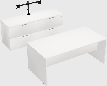 Parallel desk with credenza
