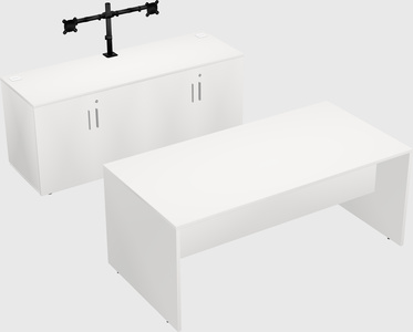 Parallel desk with credenza