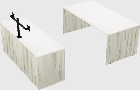 Parallel desk with credenza
