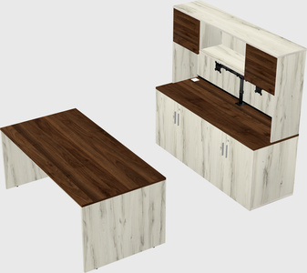 Parallel desk with credenza