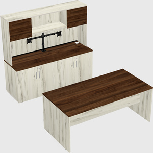 Parallel desk with credenza