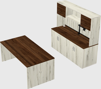 Parallel desk with credenza