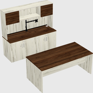 Parallel desk with credenza