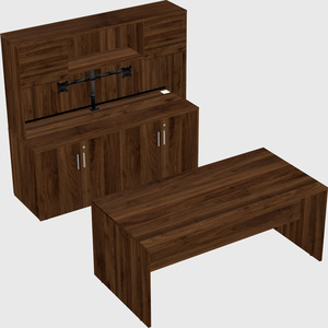 Parallel desk with credenza