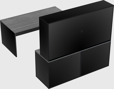 Parallel desk with credenza