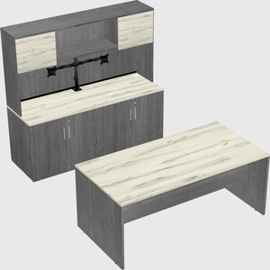 Parallel desk with credenza