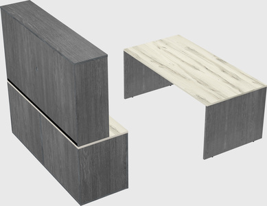 Parallel desk with credenza