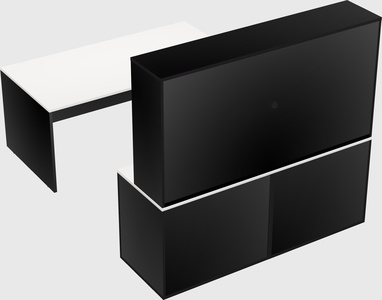 Parallel desk with credenza