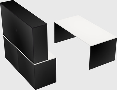 Parallel desk with credenza
