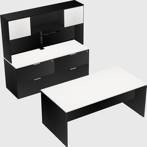 Parallel desk with credenza