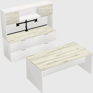 Parallel desk with credenza