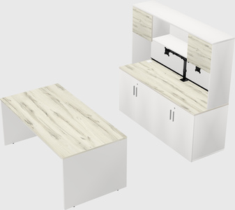 Parallel desk with credenza