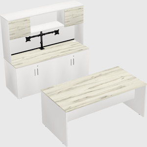 Parallel desk with credenza