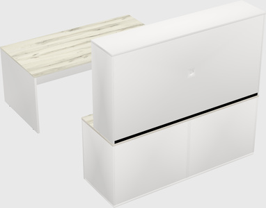Parallel desk with credenza
