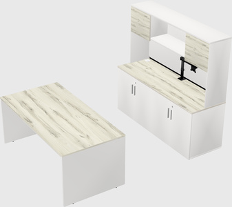 Parallel desk with credenza