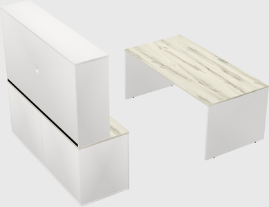 Parallel desk with credenza