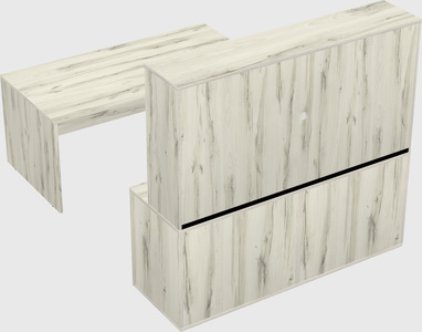 Parallel desk with credenza