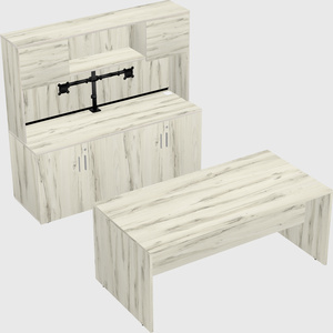 Parallel desk with credenza