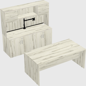 Parallel desk with credenza