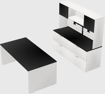 Parallel desk with credenza