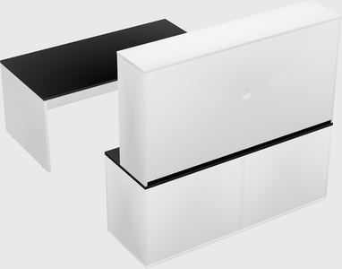 Parallel desk with credenza