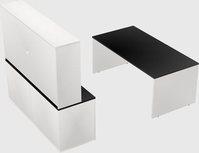 Parallel desk with credenza