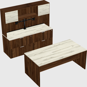 Parallel desk with credenza