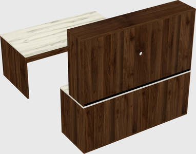 Parallel desk with credenza