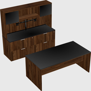 Parallel desk with credenza