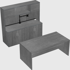 Parallel desk with credenza