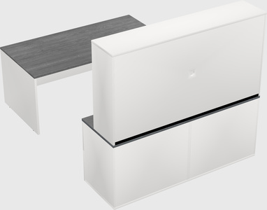 Parallel desk with credenza