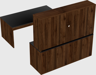 Parallel desk with credenza