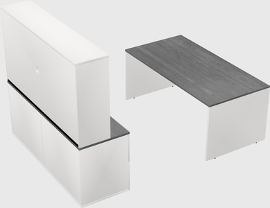 Parallel desk with credenza