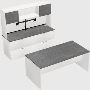 Parallel desk with credenza